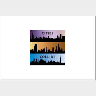 Gradient Skies Cities Collide Posters and Art